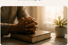 Hands folded in private prayer — confidentiality and trust